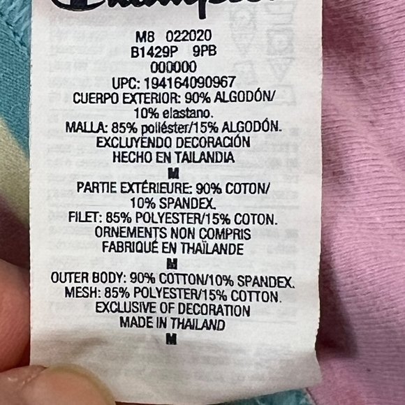 Champion Intimates Womens Active Sports Bra Medium Pink Gingham Logo Racer Back - Picture 4 of 8